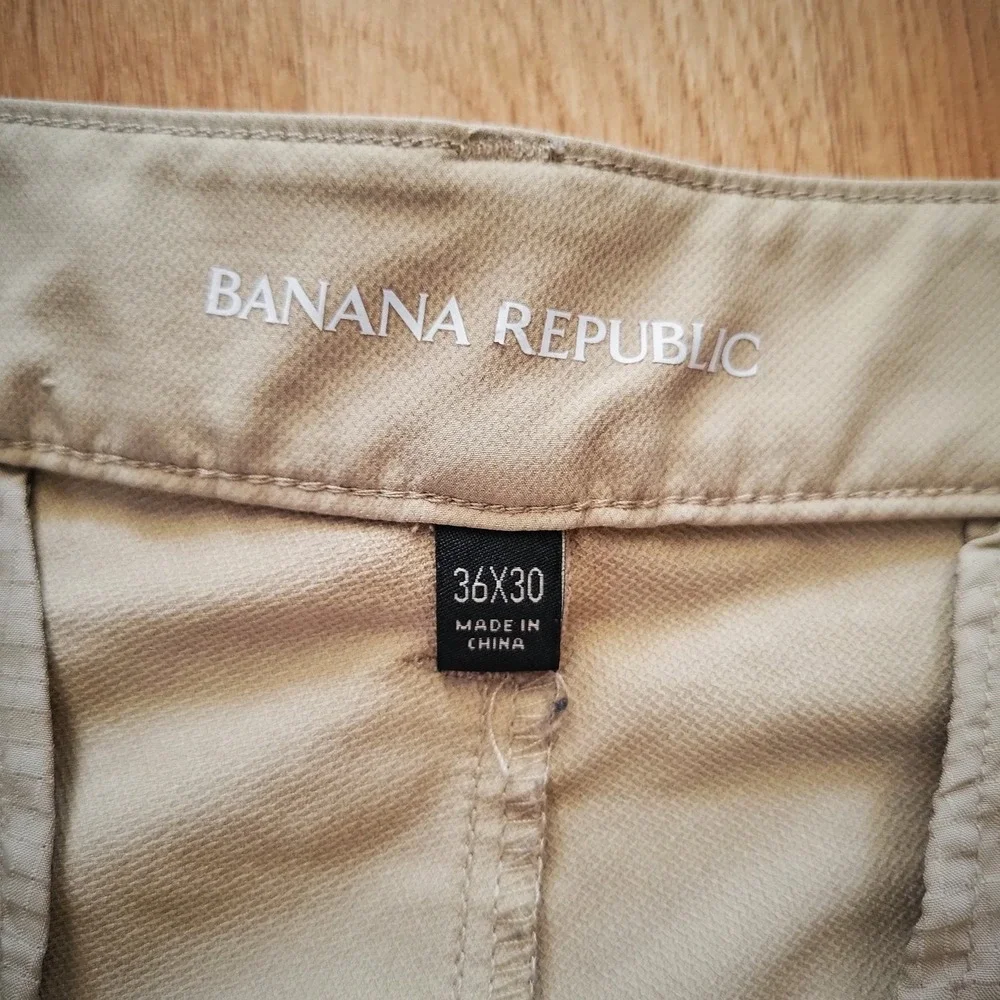 Banana‎ Republic Dress Pants Mens Khaki Classic Belt Loops Zipper Pockets 36X30
